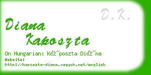 diana kaposzta business card